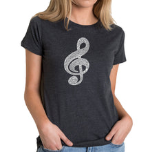 Load image into Gallery viewer, Music Note - Women&#39;s Premium Blend Word Art T-Shirt