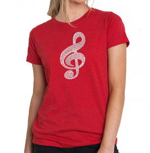 Music Note - Women's Premium Blend Word Art T-Shirt
