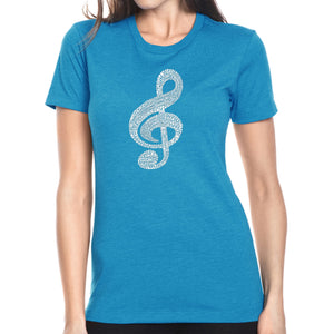 Music Note - Women's Premium Blend Word Art T-Shirt