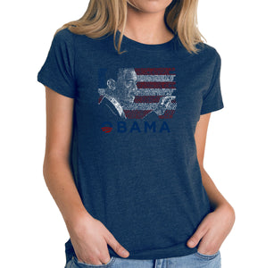 OBAMA AMERICA THE BEAUTIFUL - Women's Premium Blend Word Art T-Shirt