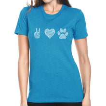 Load image into Gallery viewer, Peace Love Dogs  - Women&#39;s Premium Blend Word Art T-Shirt