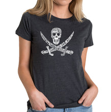 Load image into Gallery viewer, PIRATE CAPTAINS, SHIPS AND IMAGERY - Women&#39;s Premium Blend Word Art T-Shirt