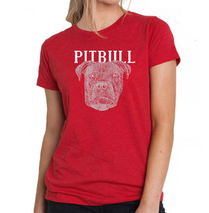 Pitbull Face - Women's Premium Blend Word Art T-Shirt