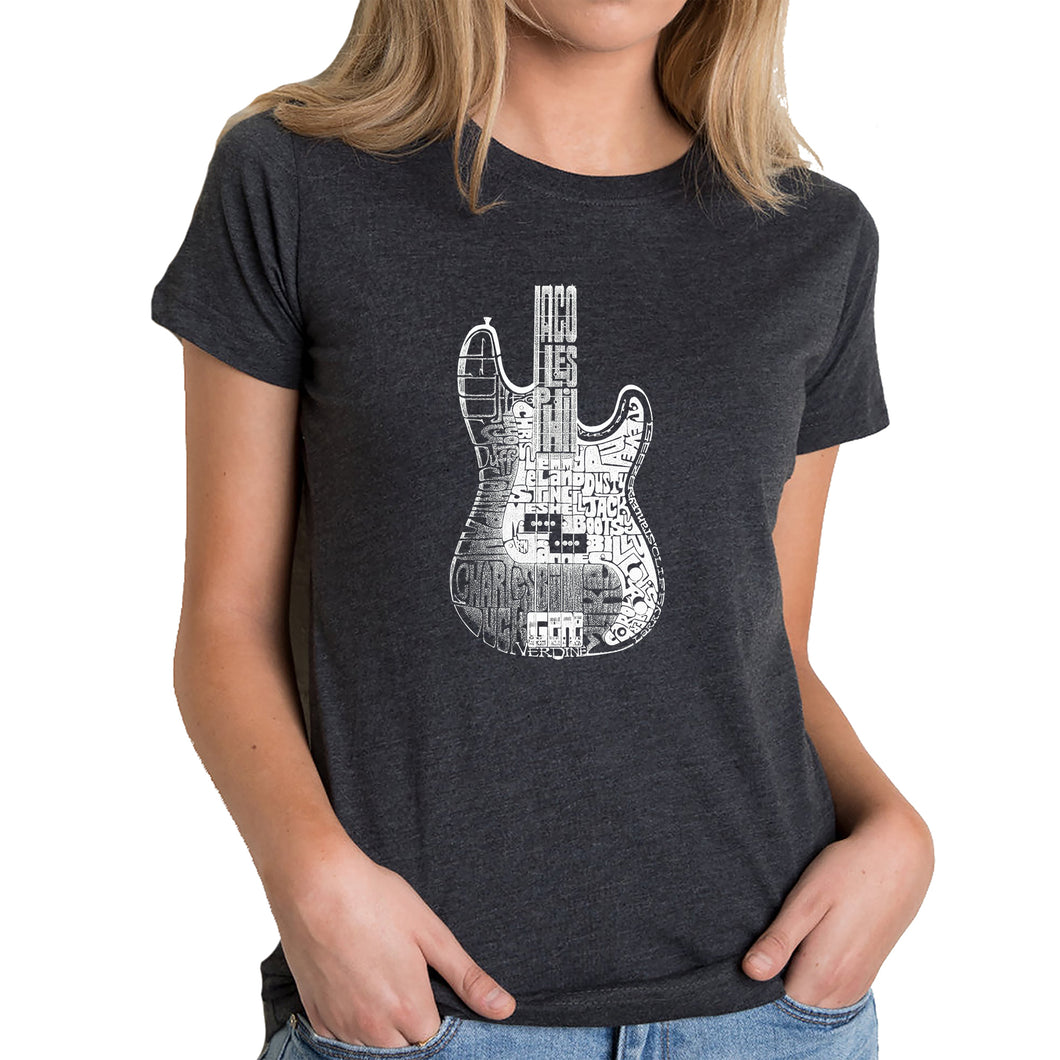 Bass Guitar  - Women's Premium Blend Word Art T-Shirt