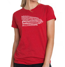 Load image into Gallery viewer, Pledge of Allegiance Flag - Women&#39;s Premium Blend Word Art T-Shirt