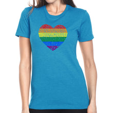 Load image into Gallery viewer, Pride Heart - Women&#39;s Premium Blend Word Art T-Shirt