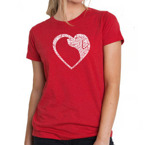 Dog Heart - Women's Premium Blend Word Art T-Shirt