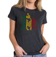 Load image into Gallery viewer, One Love Rasta Lion - Women&#39;s Premium Blend Word Art T-Shirt