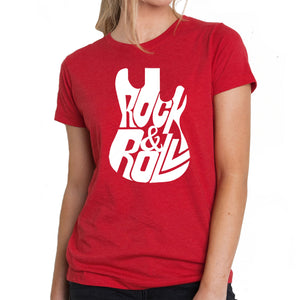 Rock And Roll Guitar - Women's Premium Blend Word Art T-Shirt