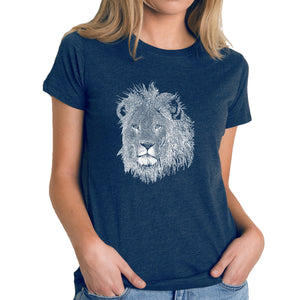 Lion  - Women's Premium Blend Word Art T-Shirt
