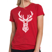 Load image into Gallery viewer, Santa&#39;s Reindeer  - Women&#39;s Premium Blend Word Art T-Shirt