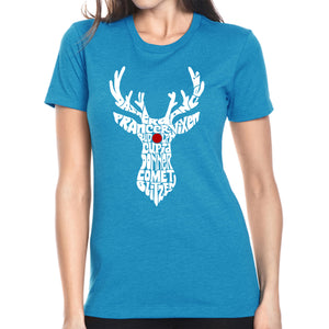 Santa's Reindeer  - Women's Premium Blend Word Art T-Shirt