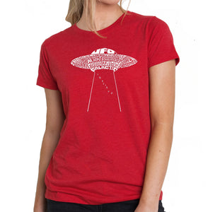 Flying Saucer UFO - Women's Premium Blend Word Art T-Shirt