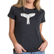 Load image into Gallery viewer, SAVE THE WHALES - Women&#39;s Premium Blend Word Art T-Shirt