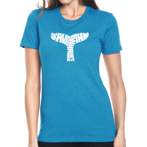 SAVE THE WHALES - Women's Premium Blend Word Art T-Shirt