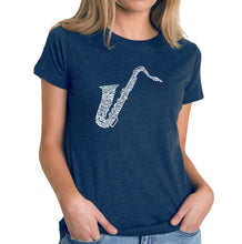 Load image into Gallery viewer, Sax - Women&#39;s Premium Blend Word Art T-Shirt