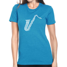 Load image into Gallery viewer, Sax - Women&#39;s Premium Blend Word Art T-Shirt