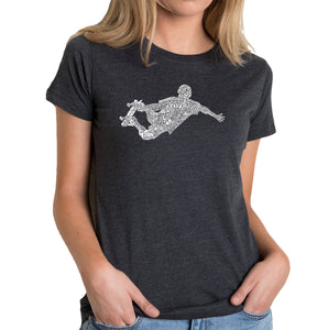 POPULAR SKATING MOVES & TRICKS - Women's Premium Blend Word Art T-Shirt