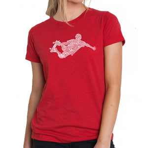 POPULAR SKATING MOVES & TRICKS - Women's Premium Blend Word Art T-Shirt
