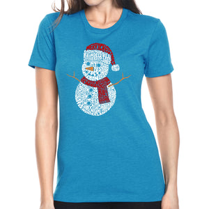 Christmas Snowman - Women's Premium Blend Word Art T-Shirt