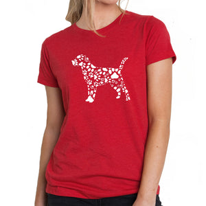Dog Paw Prints  - Women's Premium Blend Word Art T-Shirt