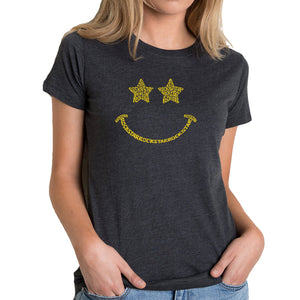 Rockstar Smiley  - Women's Premium Blend Word Art T-Shirt