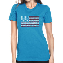 Load image into Gallery viewer, 50 States USA Flag  - Women&#39;s Premium Blend Word Art T-Shirt