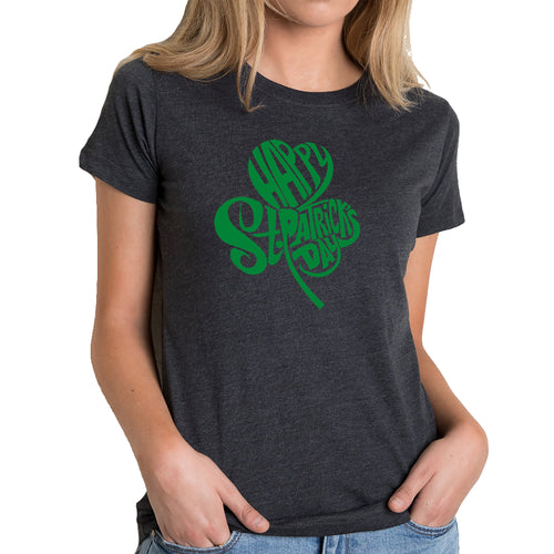 St Patricks Day Shamrock  - Women's Premium Blend Word Art T-Shirt