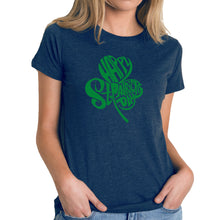 Load image into Gallery viewer, St Patricks Day Shamrock  - Women&#39;s Premium Blend Word Art T-Shirt