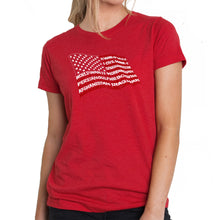 Load image into Gallery viewer, American Wars Tribute Flag - Women&#39;s Premium Blend Word Art T-Shirt