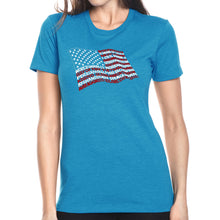 Load image into Gallery viewer, American Wars Tribute Flag - Women&#39;s Premium Blend Word Art T-Shirt