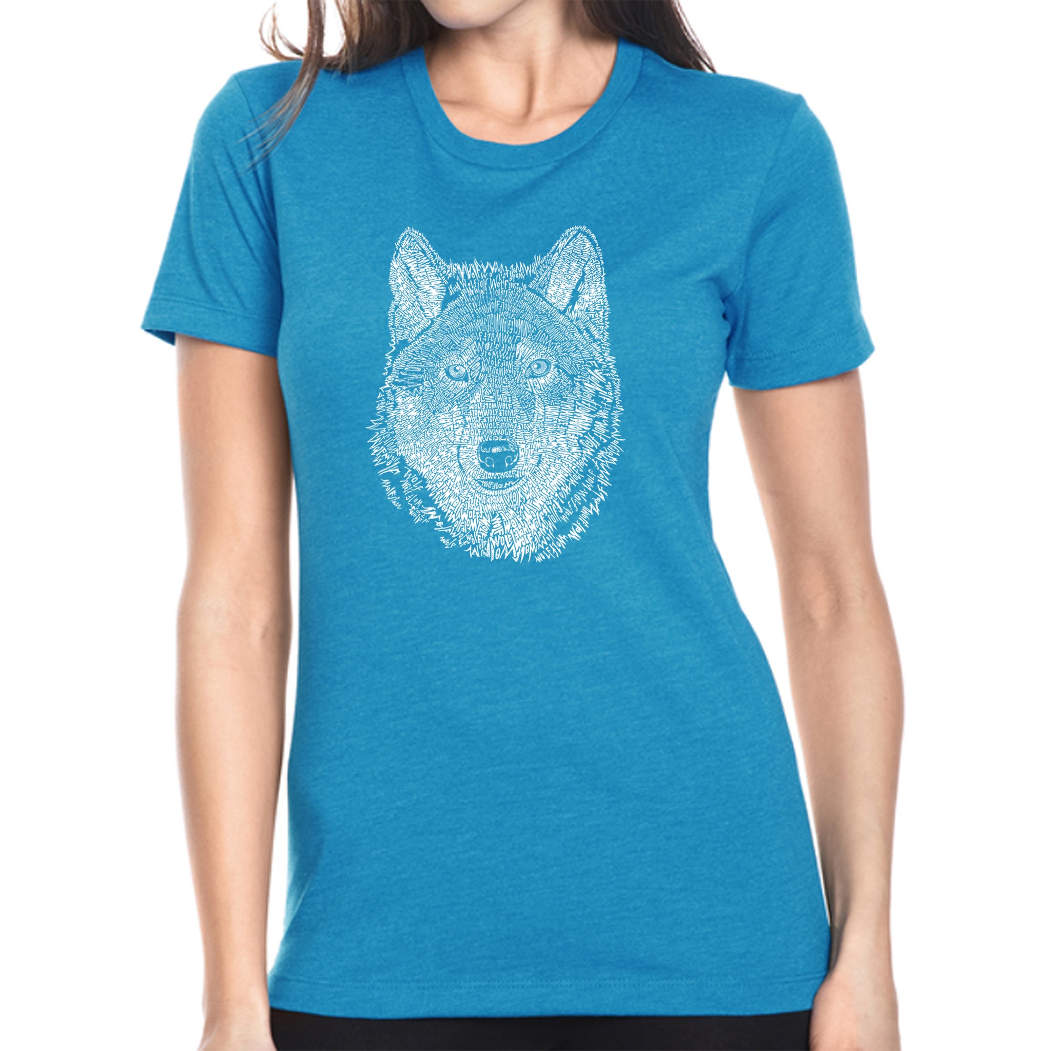 Pop Women\'s Premium T-Shirt Wolf – Art LA Word Blend - Art