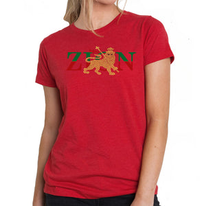 Zion One Love - Women's Premium Blend Word Art T-Shirt