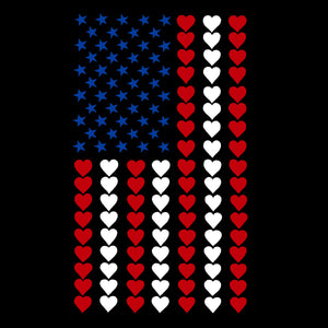 Heart Flag - Women's Word Art V-Neck T-Shirt