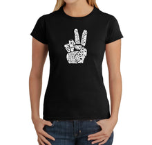 Load image into Gallery viewer, PEACE FINGERS - Women&#39;s Word Art T-Shirt