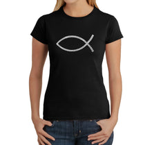 Load image into Gallery viewer, JESUS FISH - Women&#39;s Word Art T-Shirt