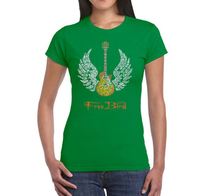 LYRICS TO FREE BIRD - Women's Word Art T-Shirt