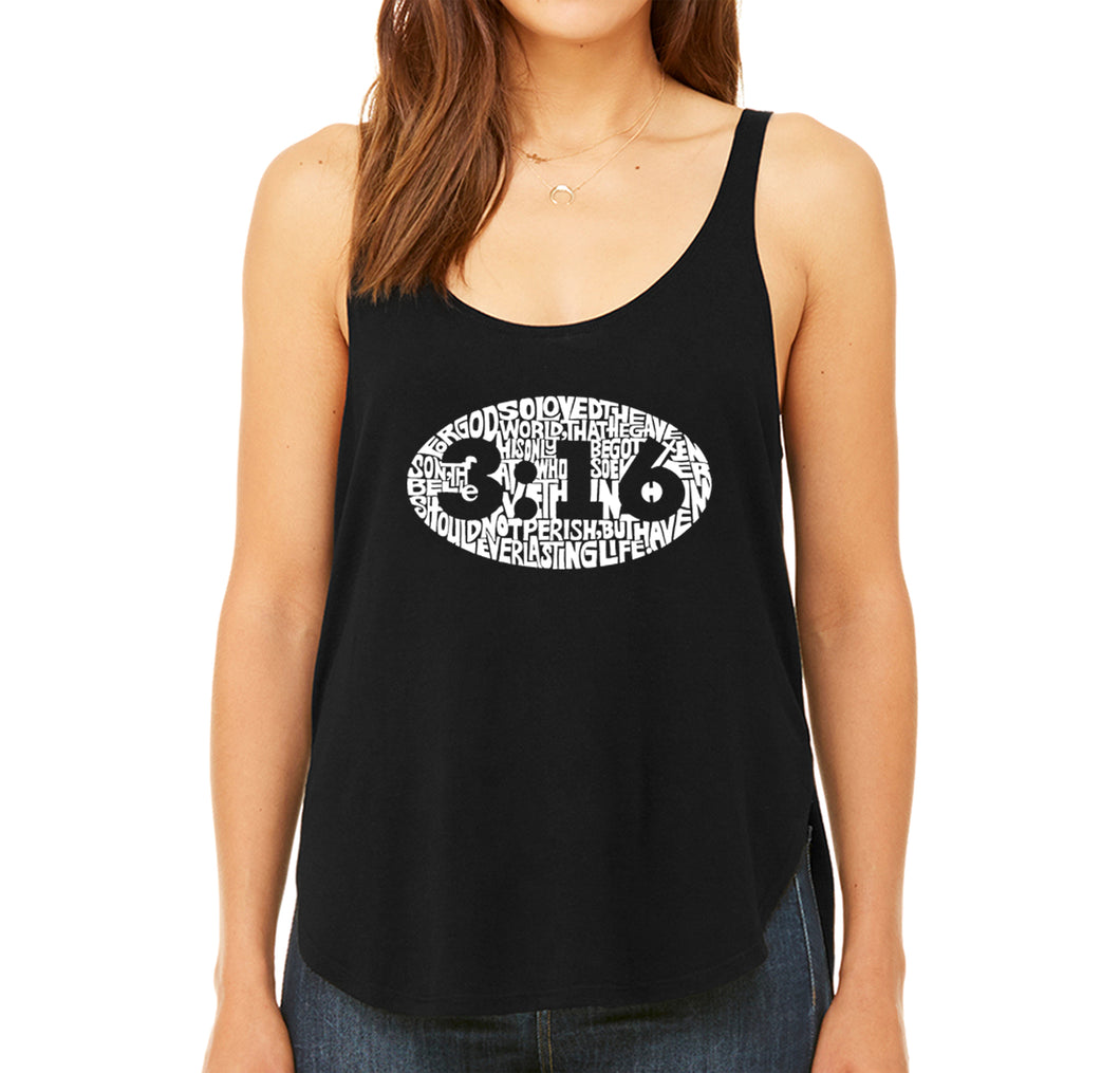 John 3:16 - Women's Word Art Flowy Tank