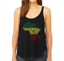 Load image into Gallery viewer, Countries in Africa - Women&#39;s Word Art Flowy Tank Top
