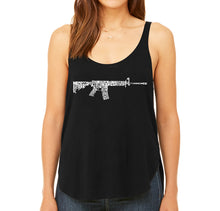 Load image into Gallery viewer, AR15 2nd Amendment Word Art - Women&#39;s Word Art Flowy Tank