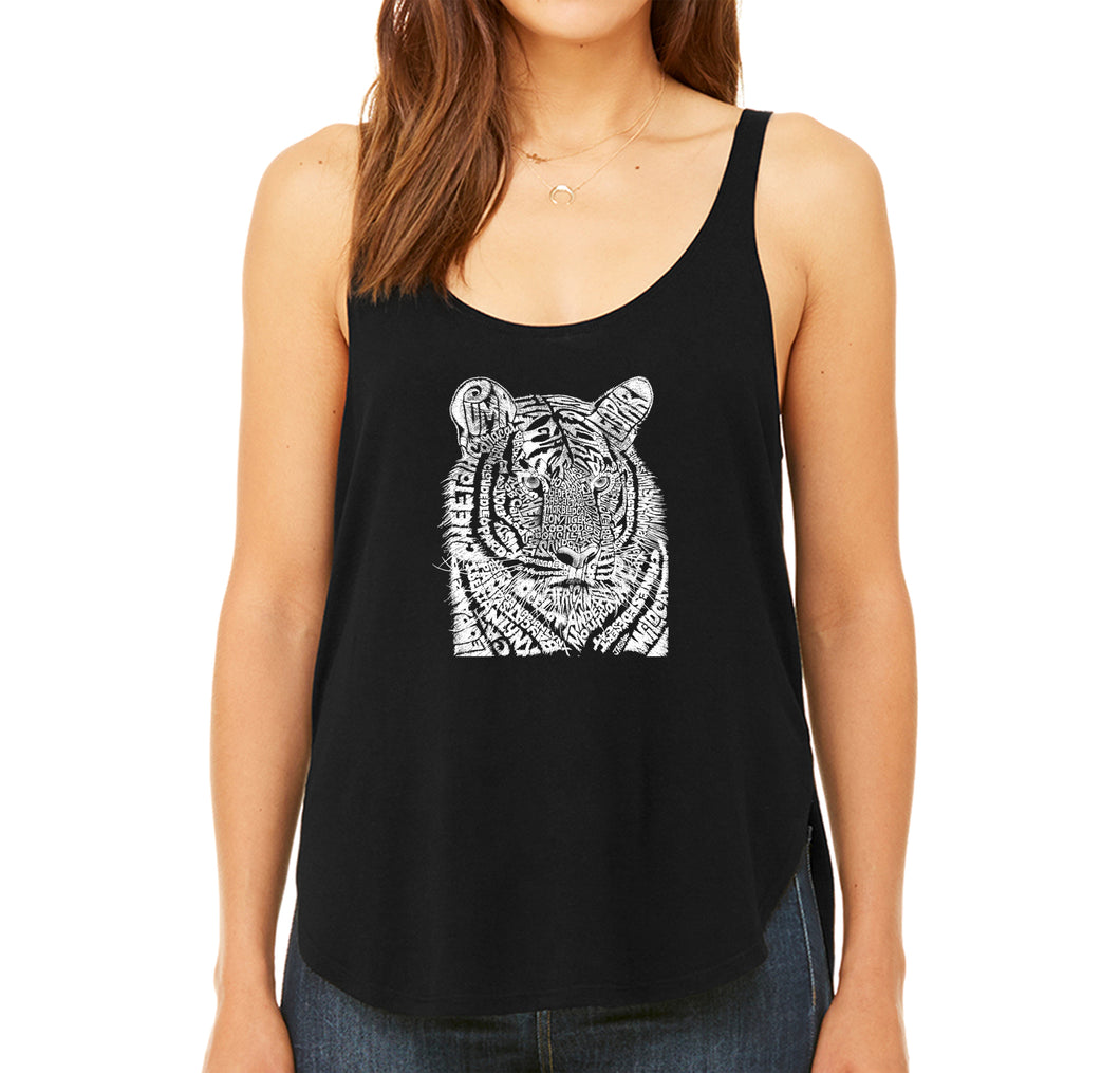 Big Cats -  Women's Premium Word Art Flowy Tank Top