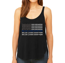 Load image into Gallery viewer, Blue Lives Matter - Women&#39;s Word Art Flowy Tank Top
