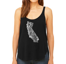 Load image into Gallery viewer, California State -  Women&#39;s Premium Word Art Flowy Tank Top