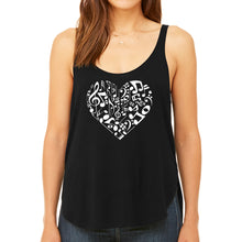 Load image into Gallery viewer, Heart Notes  - Women&#39;s Premium Word Art Flowy Tank Top