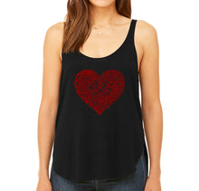 Load image into Gallery viewer, Country Music Heart - Women&#39;s Word Art Flowy Tank Top