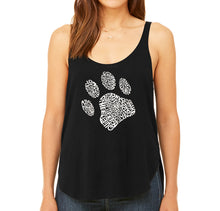 Load image into Gallery viewer, Dog Paw - Women&#39;s Word Art Flowy Tank