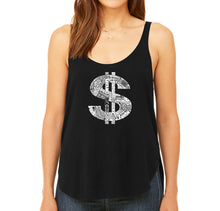 Load image into Gallery viewer, Dollar Sign - Women&#39;s Word Art Flowy Tank