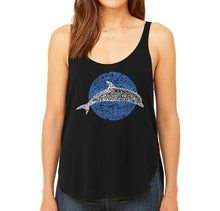 Load image into Gallery viewer, Species of Dolphin -  Women&#39;s Premium Word Art Flowy Tank Top