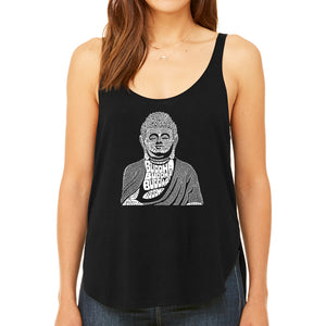 Buddha  - Women's Premium Word Art Flowy Tank Top