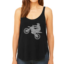 Load image into Gallery viewer, FMX Freestyle Motocross - Women&#39;s Word Art Flowy Tank Top